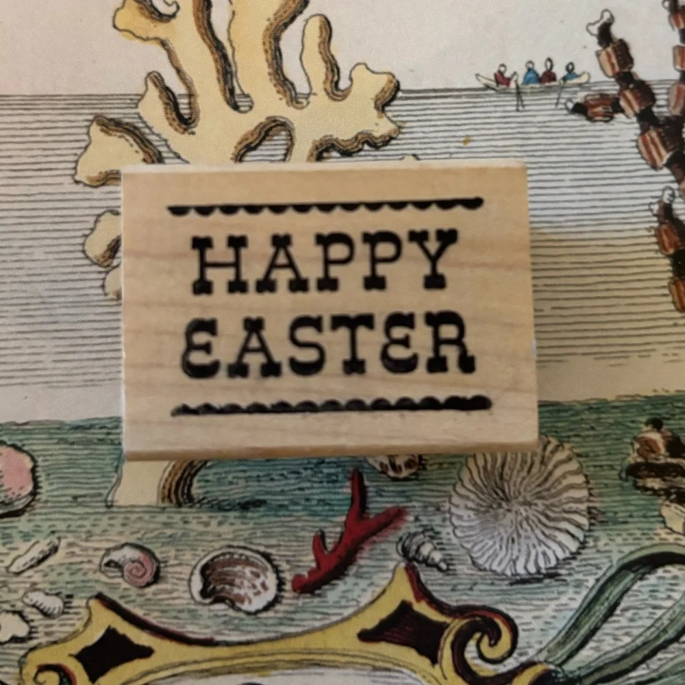 Paper Source - Happy Easter - Rubber Stamp - EUC